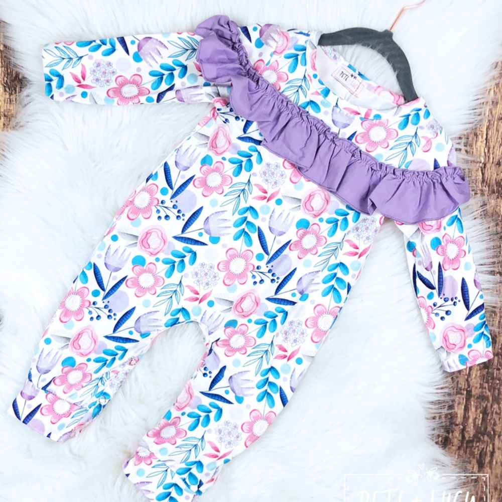 Purple Floral Romper